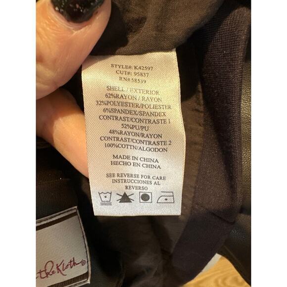 Kut From the Kloth Lincoln Faux Leather Drape Jacket, moto syle, brown, medium - Picture 6 of 9